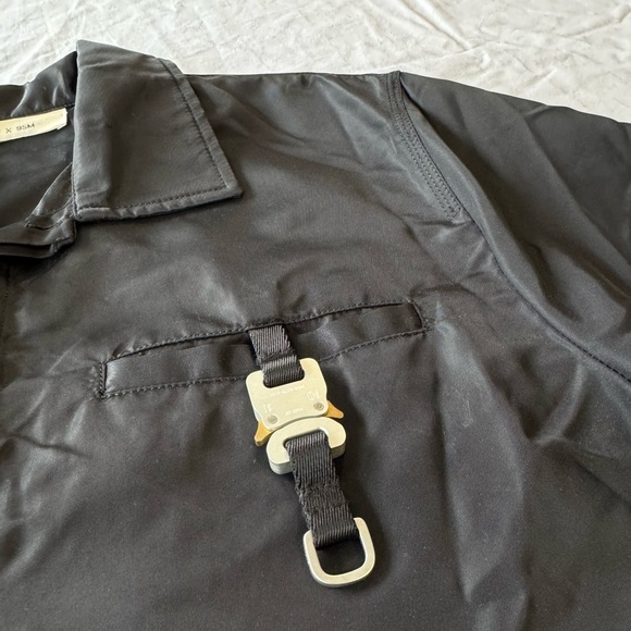 1017 Alyx 9SM Nylon Short Sleeve Button Up Shirt Black Size Small - Picture 3 of 8